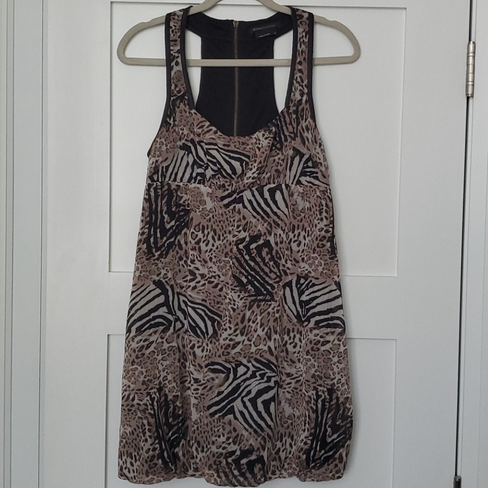BCBG Max Azria Printed Racer Back Bubble Dress